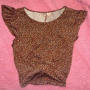 Floral tie back shirt